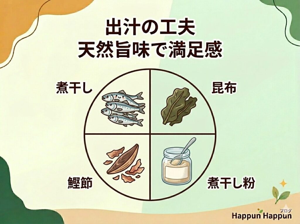 味噌汁に使える出汁の工夫の図解