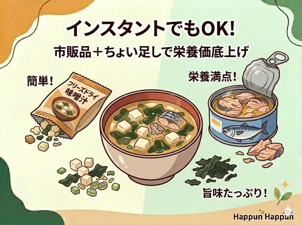 インスタントやフリーズトライでもOKという図解